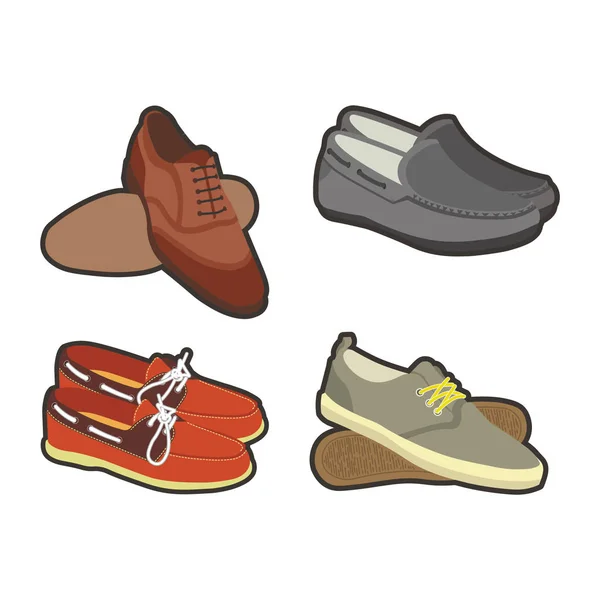 Męskie buty sportowe i klasycznego stylu — Wektor stockowy