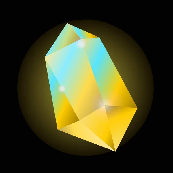Cristal amarillo brillante — Vector de stock