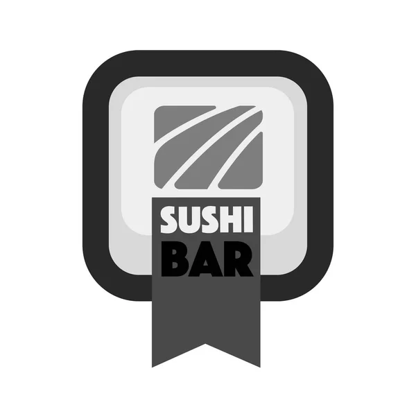 Sushi bar menú emblema monocromo — Vector de stock