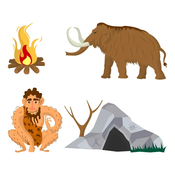 Stone age or Neanderthal man — Stock Vector