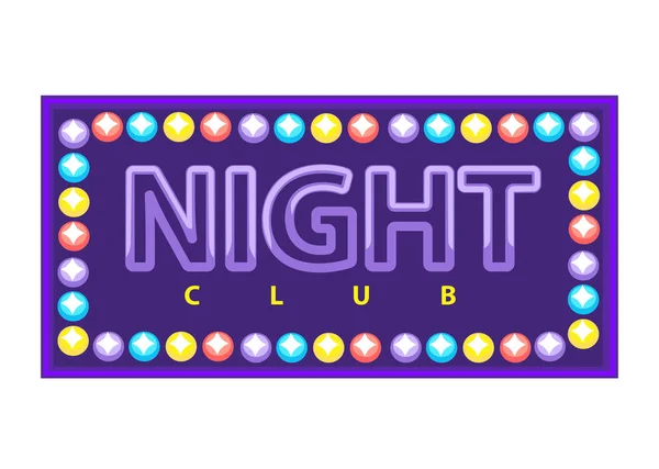 Banner met nacht club woorden — Stockvector