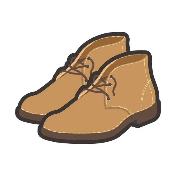 Chaussures hautes brun clair — Image vectorielle