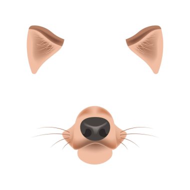 Köpek hayvan yüz filtre şablonu  