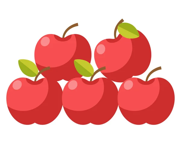 Manzanas orgánicas maduras — Vector de stock