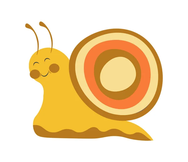 カラフルな殻を持つ愛らしいカタツムリ — ストックベクタ