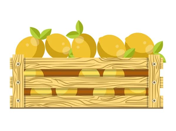 Limones agrios frescos con hojas — Vector de stock