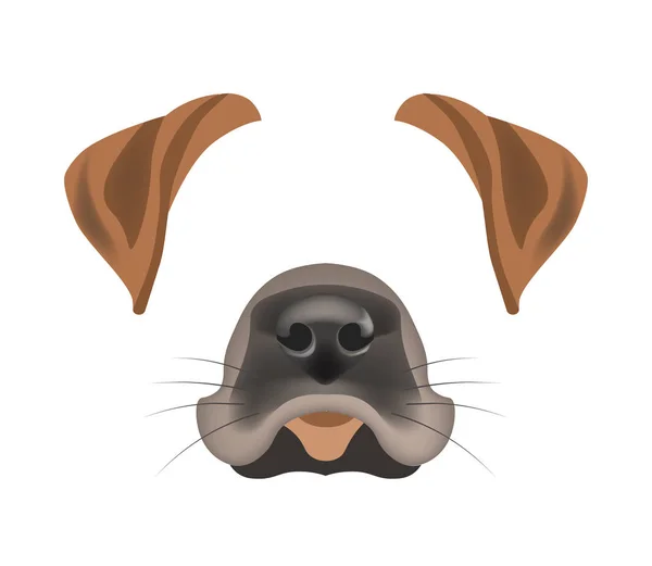 Dog animal face filter template — Stock Vector