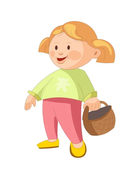 Little girl with blonde hair — Stock Vector