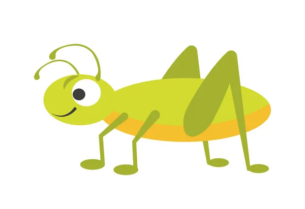 Funny vigorous grasshopper — Stock Vector