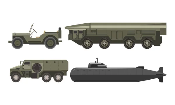 设置与防弹语料库的军事运输 — 图库矢量图片