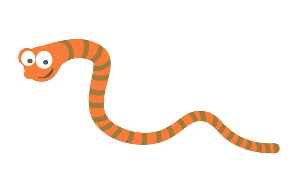 Funny striped earthworm — Stock Vector