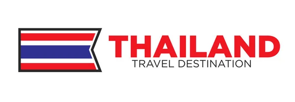 Tayland bayrağı ile seyahat hedef — Stok Vektör