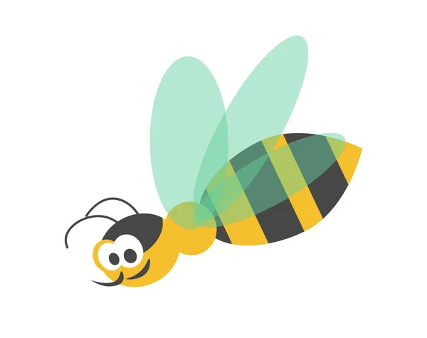 Adorable wasp with striped body — Stock Vector