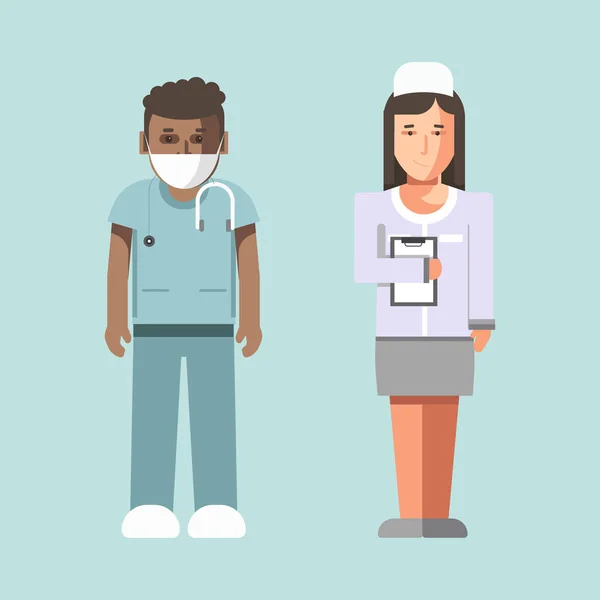 Trabajadores médicos o médicos de hospital — Vector de stock