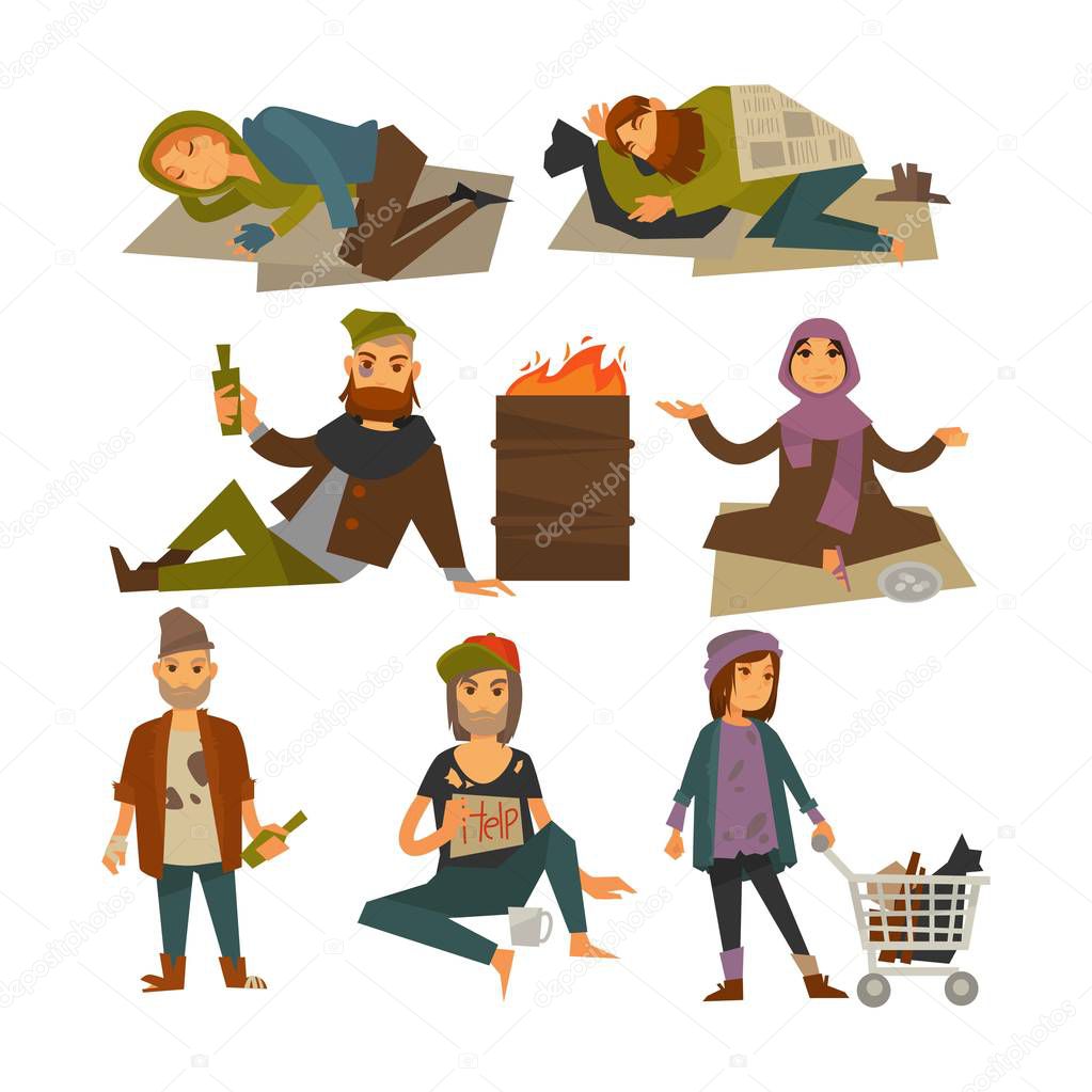 Homeless people icons