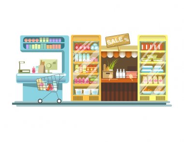 Süpermarket mağaza Dükkanı sayaçları 