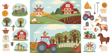 Çiftlik ev düz tasarım