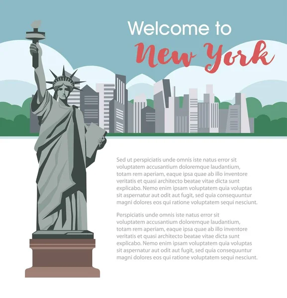 Cartel de bienvenida de Nueva York — Vector de stock