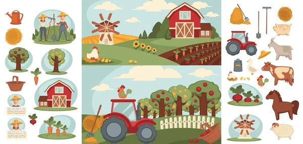 Çiftlik ev düz tasarım