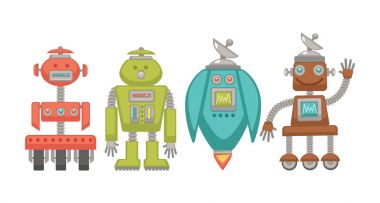 Güçlü uydu ile metal robotlar