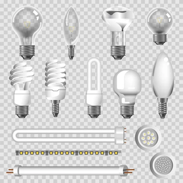 3D tipos de lâmpadas —  Vetores de Stock