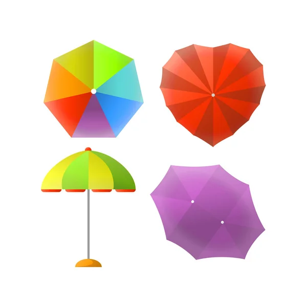 Colorful striped umbrellas — Stock Vector