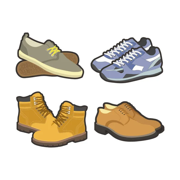 Hombres zapatos iconos conjunto — Archivo Imágenes Vectoriales