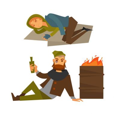 Zavallı evsiz insanlar  