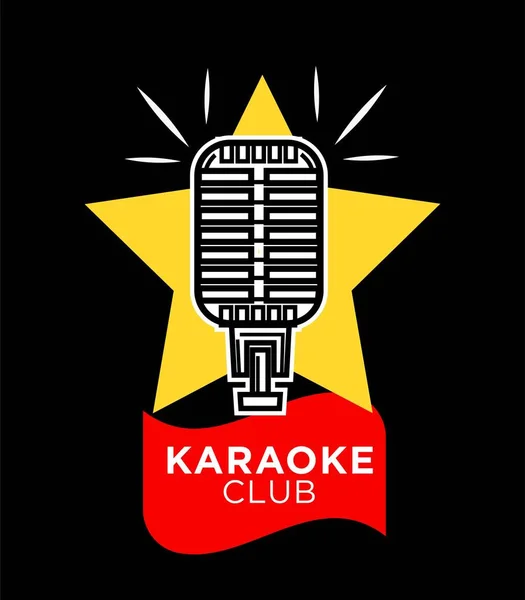 Karaoke partij promotionele embleem — Stockvector