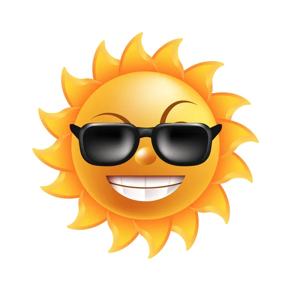 Sun with funny face — Stock Vector