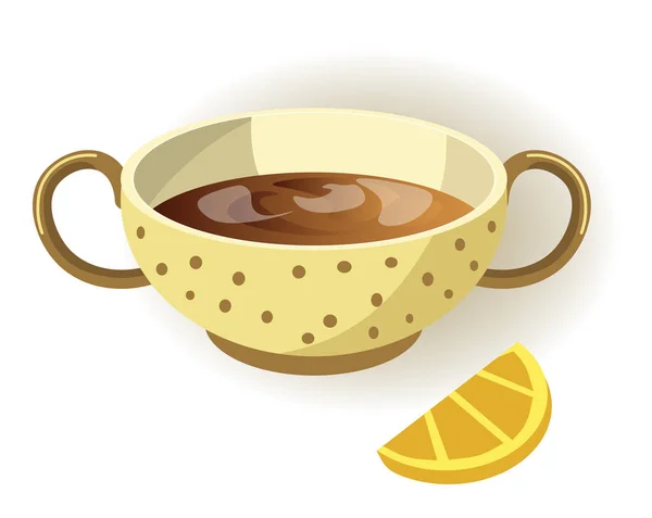 Xícara de chá de limão — Vetor de Stock