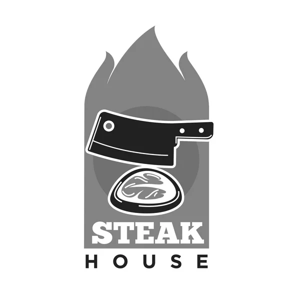 Bife casa restaurante ícone modelo —  Vetores de Stock