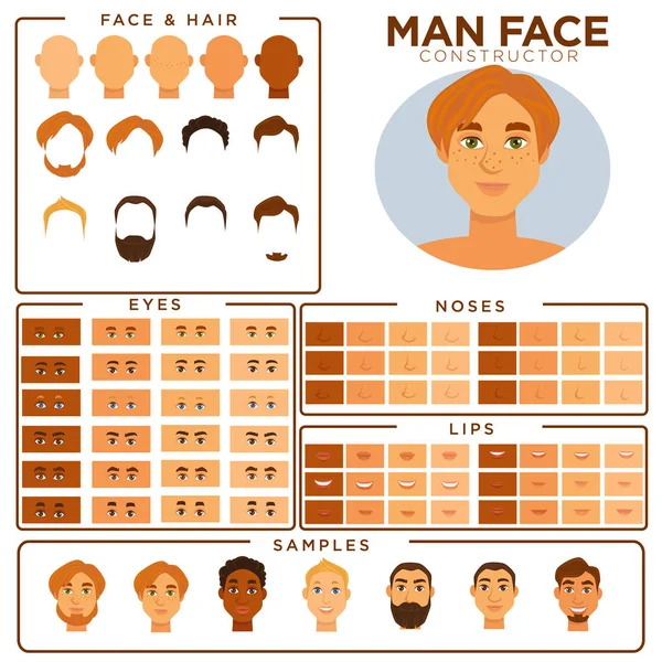 Homme visage peau de constructeur — Image vectorielle