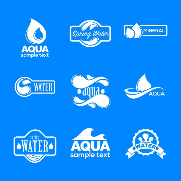 Conjunto de logotipos azuis —  Vetores de Stock