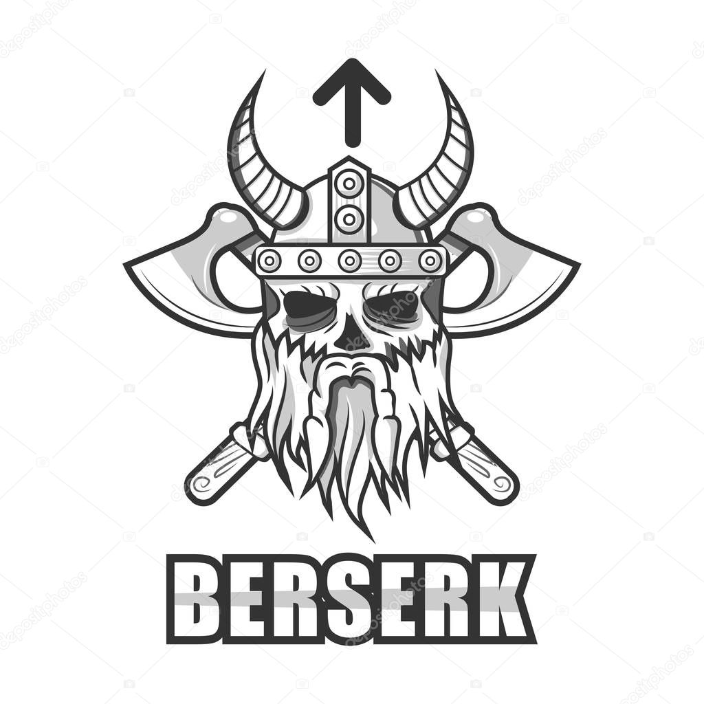  illustration of Viking skull 