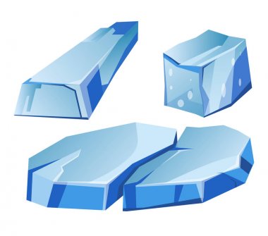 Blue transparent uneven glaciers pieces  clipart