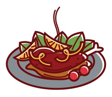 Kekik yaprakları ile sıcak Ördek yahnisi 