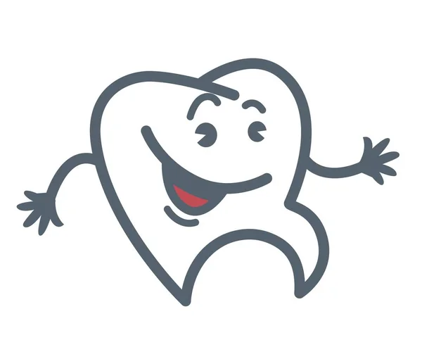 Зуб с веселым лицом — стоковый вектор
