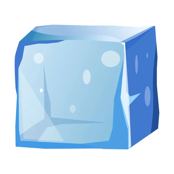 Průhledná ledová kostka — Stockový vektor