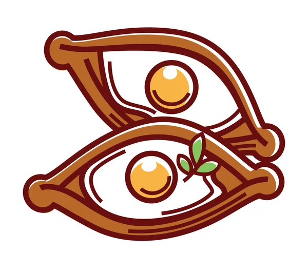 Adjarian Khachapuri con huevo crudo — Vector de stock