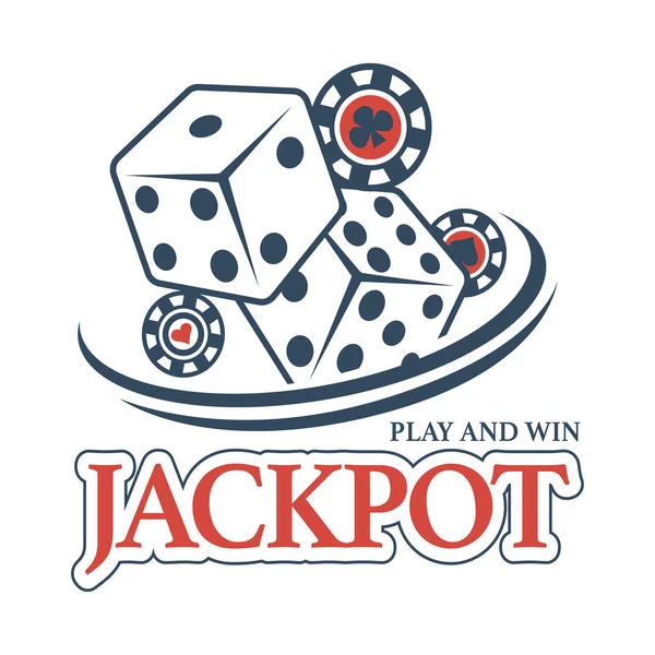 Casino Jackpot Werbe-Emblem — Stockvektor