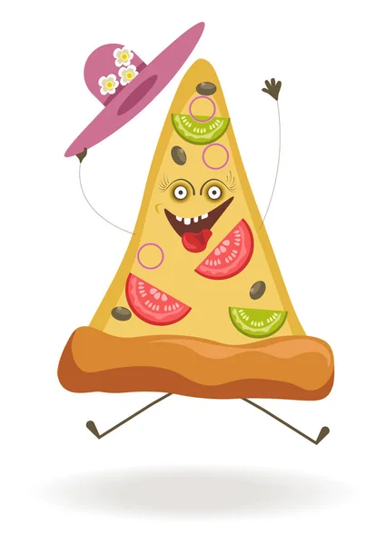 Rebanada de pizza triangular — Vector de stock