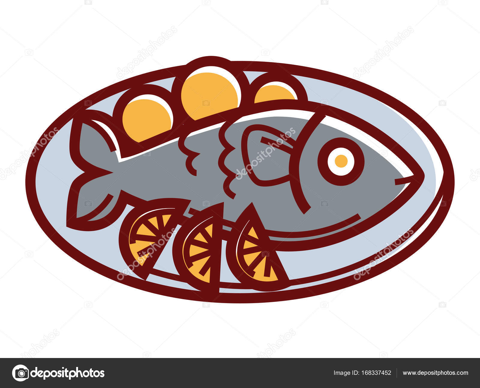 Dorado fish on plate Stock Vector Image by ©Sonulkaster 168337452