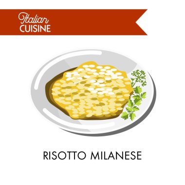 Risotto milanese plaka üzerinde