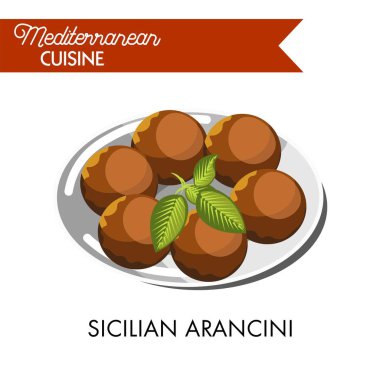 Sicilya arancini plaka üzerinde