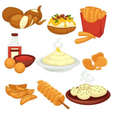 Patates yemek yemekler simgeler