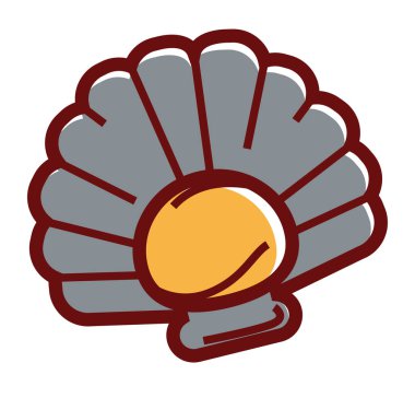 Çiğ istiridye içinde dalgalı deniz hayvanı kabuğu