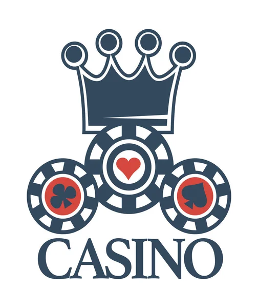 Casino van de Elite embleem met kroon — Stockvector