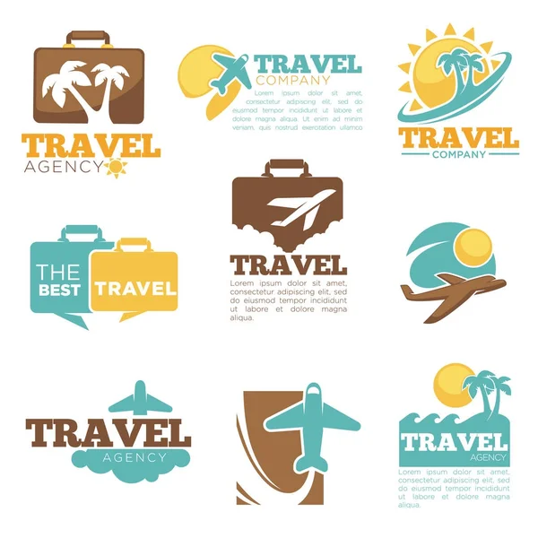 Agencia de viajes vector icono plantilla — Archivo Imágenes Vectoriales