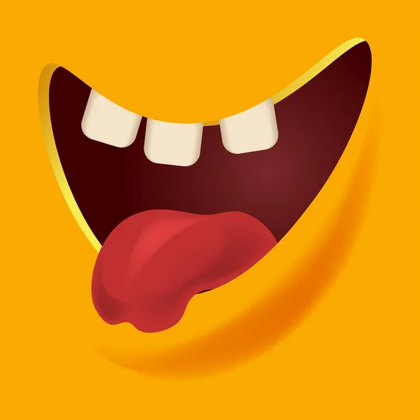 Boca con dientes y lengua — Vector de stock